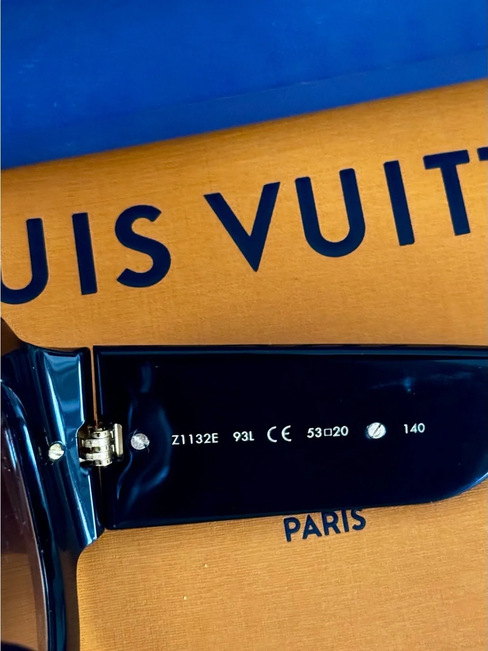 Louis Vuitton Black Oversized Round Acetate Sunglasses with Gold Accents